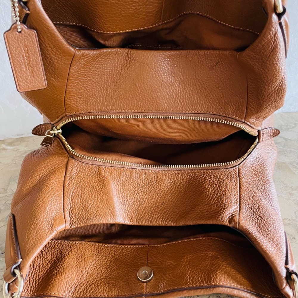 Coach Tan Leather Shoulder Bag vintage - Picture 9 of 9